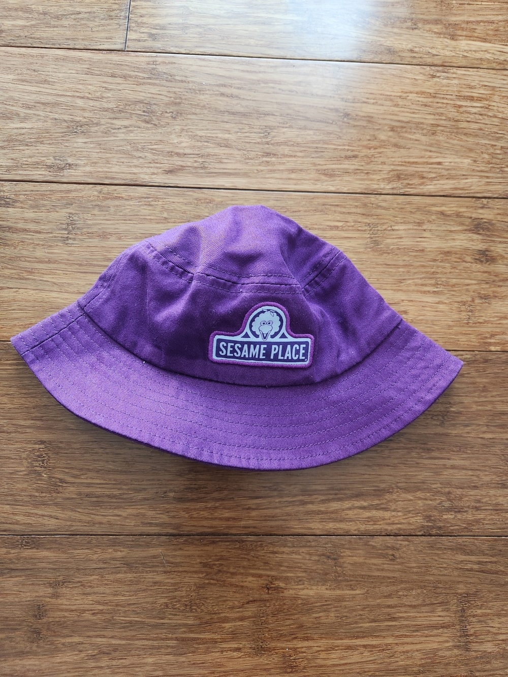 Sesame Street Sesame Place Purple Logo Baby Girl Boy Bucket Sun Hat, 6-12 Months